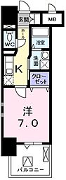 スカイガーデンタワー 1Kの間取図画像