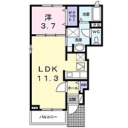 オーブエスト 1LDKの間取図画像