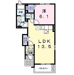 サンフィオーレ　Ａ 1階1LDKの間取り