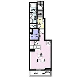 JR八高線 東飯能駅 徒歩11分の賃貸アパート 1階ワンルームの間取り