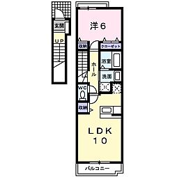 アルワクトB 1LDKの間取図画像