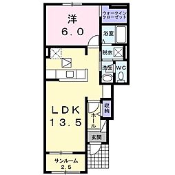 ファミーユ葵西 1LDKの間取図画像
