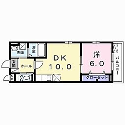 近鉄京都線 近鉄丹波橋駅 徒歩15分の賃貸アパート 2階1LDKの間取り