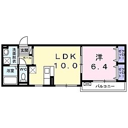 阪急京都本線 高槻市駅 バス14分 芝生西口下車 徒歩3分の賃貸アパート 2階1LDKの間取り