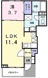 JR常磐線 高萩駅 徒歩7分の賃貸アパート 1階1LDKの間取り