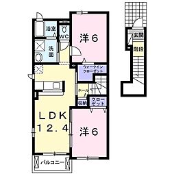エストレージャ 2LDKの間取図画像