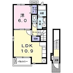 エスポワール 1LDKの間取図画像