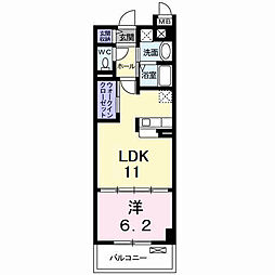 ベルテックス 2階1LDKの間取り