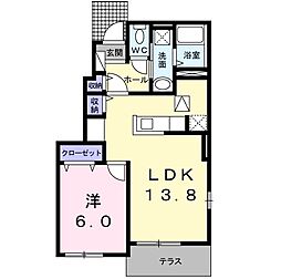 名鉄西尾線 福地駅 バス12分 三河一色下車 徒歩5分の賃貸アパート 1階1LDKの間取り