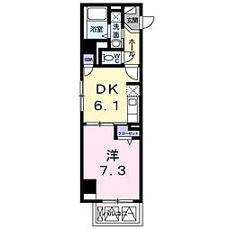 treshojas稲葉荘 1DKの間取図画像