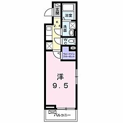 JR両毛線 駒形駅 徒歩21分の賃貸アパート 2階1Kの間取り