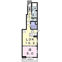 ブランネージュＣ 1階1LDKの間取り