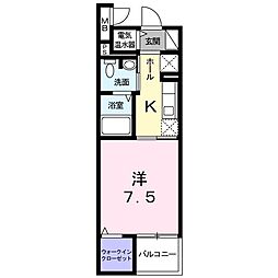 西武新宿線 上井草駅 徒歩1分の賃貸マンション 4階1Kの間取り