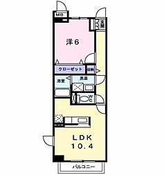京都地下鉄東西線 椥辻駅 徒歩14分の賃貸マンション 3階1LDKの間取り