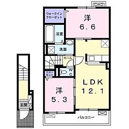 J-フォレスト1 2LDKの間取図画像