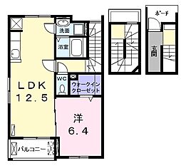 フローラル 3階1LDKの間取り