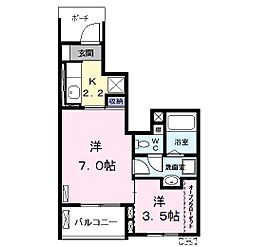 グラン　ソレイユ　I 1階2Kの間取り