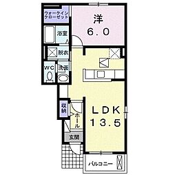 アンジュメゾン 1LDKの間取図画像