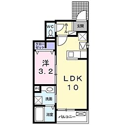 ガイドウェイバス志段味線 小幡緑地駅 徒歩31分の賃貸アパート 1階1LDKの間取り