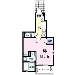 ノイ　ブローテ 1階1Kの間取り