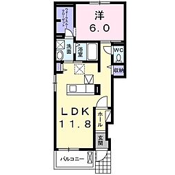 ノーブルエイチ1 1LDKの間取図画像