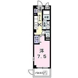 ＰＡＴＩＯ　ｄｅ．神泉苑 2階1Kの間取り