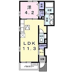西武新宿線 田無駅 徒歩21分の賃貸アパート 1階1LDKの間取り
