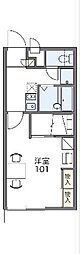 レオパレスプラザ 2階1Kの間取り