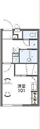 レオパレスforesta2 1Kの間取図画像