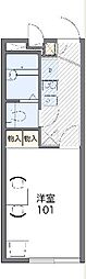 レオパレス05M 1Kの間取図画像