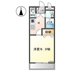 リバーサイド都 1階1Kの間取り