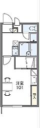 レオパレスＯＧＩＷＡＲＡ 2階1Kの間取り
