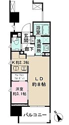 グランスイート四谷二丁目レジデンス 5階1LDKの間取り