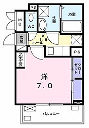 サン・クオーレ 1Kの間取図画像