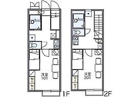 真岡鐵道 寺内駅 徒歩28分の賃貸アパート 1階1Kの間取り