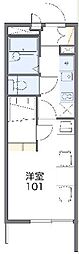 レオパレス翡翠第一 1Kの間取図画像