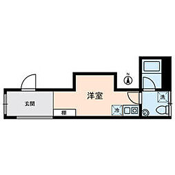 東京メトロ日比谷線 三ノ輪駅 徒歩5分の賃貸マンション 3階ワンルームの間取り