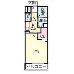 三岐鉄道三岐線 梅戸井駅 徒歩31分の賃貸アパート 2階1Kの間取り
