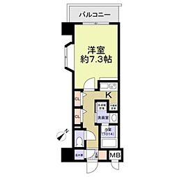 Osaka Metro谷町線 太子橋今市駅 徒歩3分の賃貸マンション 7階1Kの間取り