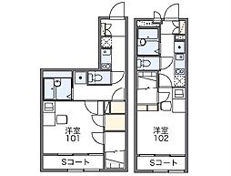 レオパレスフォーブル21Ａ 1階1Kの間取り