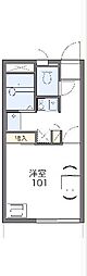 レオパレスグリーンステージ 1Kの間取図画像