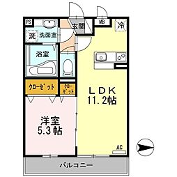 西武新宿線 花小金井駅 バス10分 グローブライド本社入口下車 徒歩4分の賃貸アパート 3階1LDKの間取り
