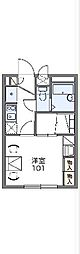 レオパレス嘉明 1Kの間取図画像