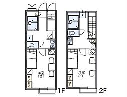 レオパレスＥｘｉｓｔｅｎｃｅ 2階1Kの間取り
