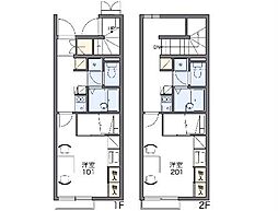 レオパレストレガッティ城山 1階1Kの間取り