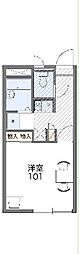 レオパレスヴェセル 2階1Kの間取り