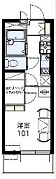 レオパレスハイウッド中平 1Kの間取図画像