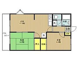 グランハイム大塚　Ａ棟 2階2LDKの間取り