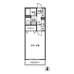 フラッツ西落合 1階1Kの間取り