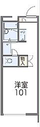 レオパレス谷津 2階1Kの間取り